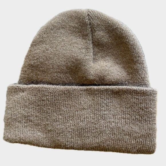 Carhartt Youth Beanie Hat Tan Brown Cuffed Knit Logo OS Winter Gift - Picture 3 of 6